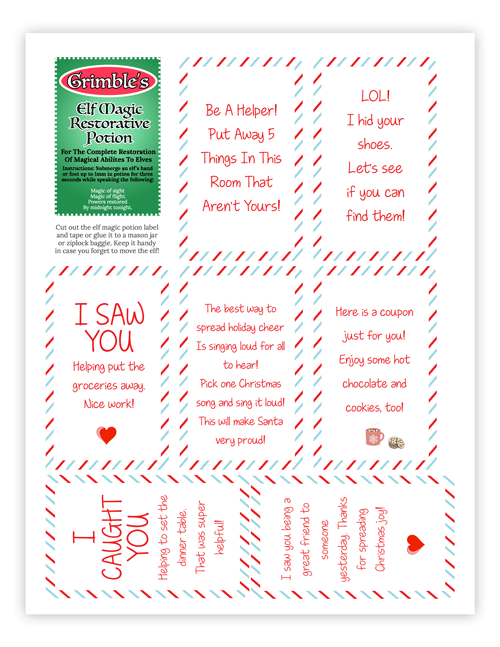 Elf on the shelf printables - Click on the image to download this free PDF of elf on the shelf card printables.