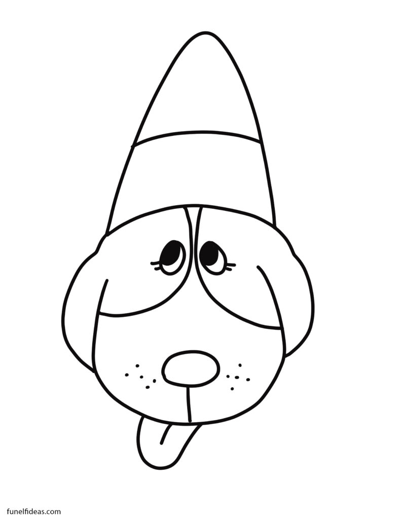 An elf on the shelf coloring page of a cute elf puppy