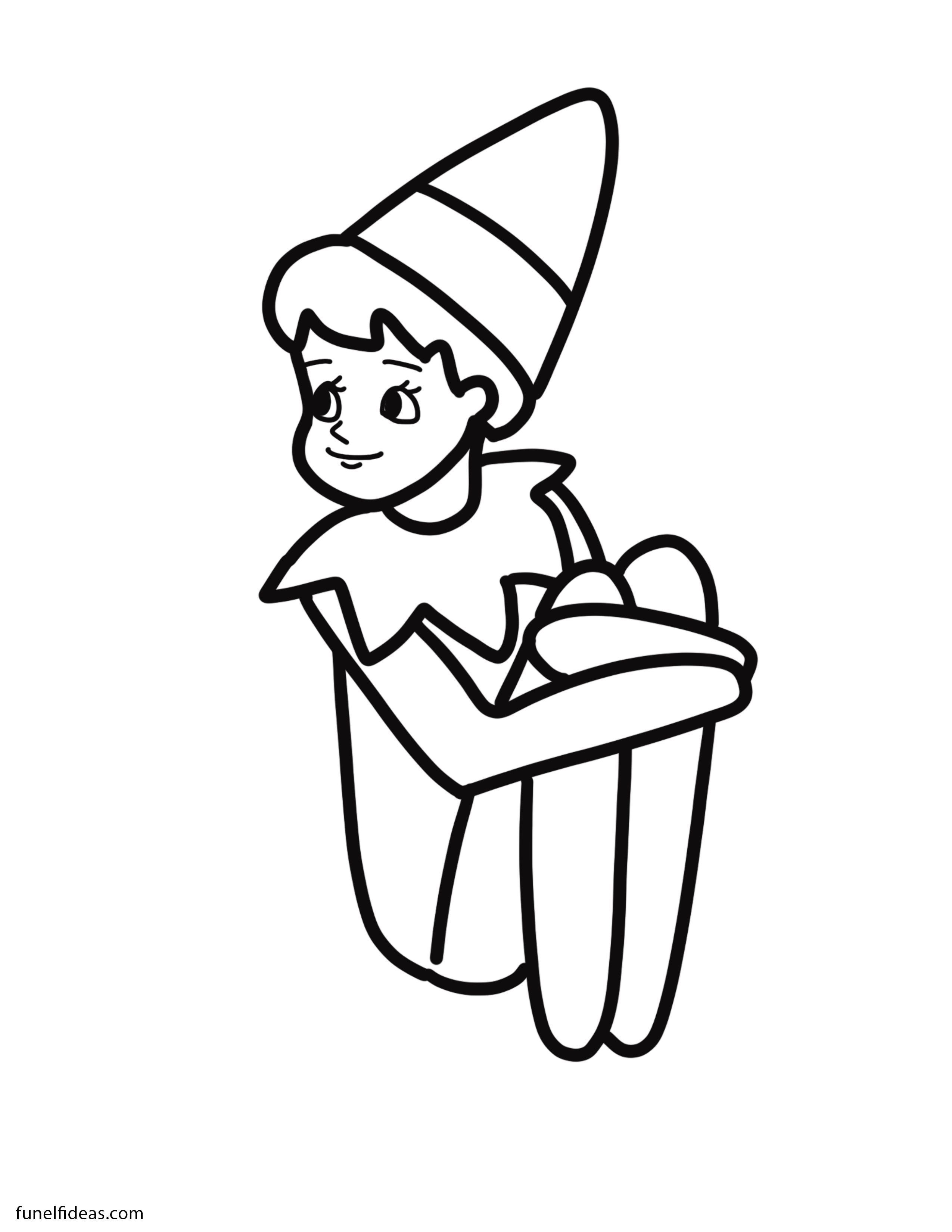 Adorable & FREE Elf On The Shelf Coloring Pages Printable
