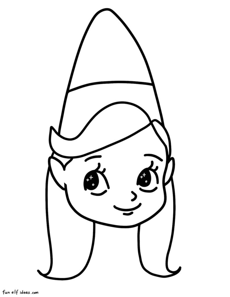 flippy hair elf girl coloring page