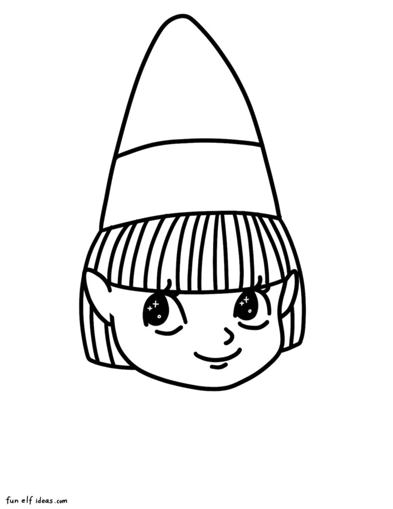 straight hair elf girl boy coloring page