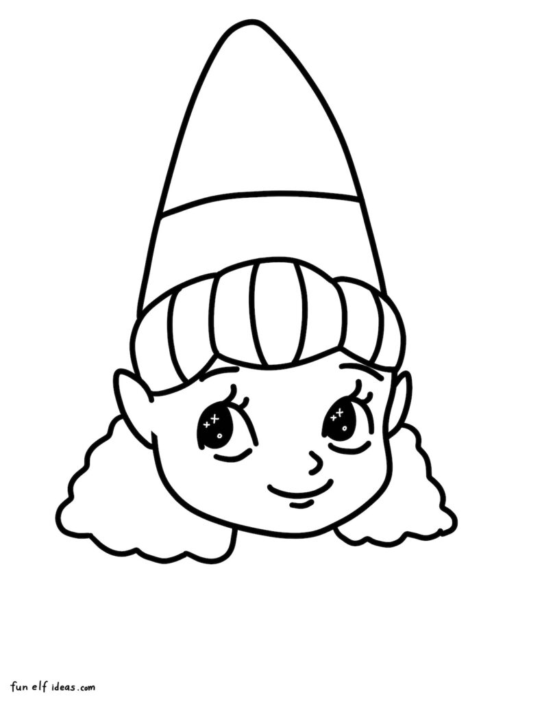 curly hair elf girl coloring page