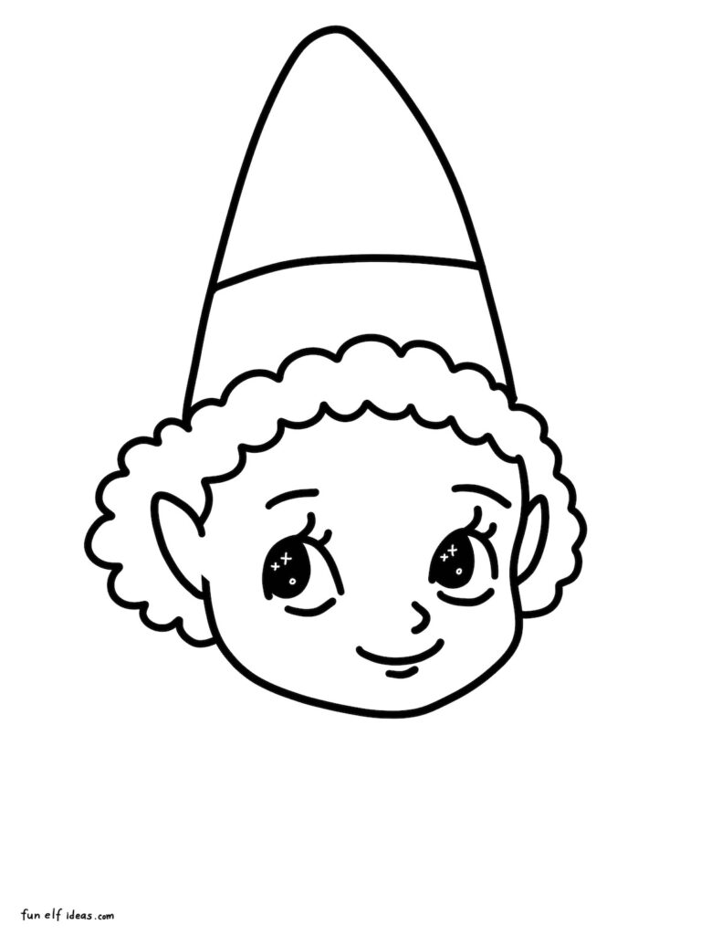 short curly hair elf girl boy coloring page